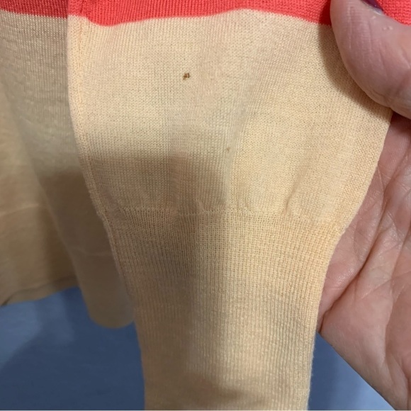 Theory Stripe Lightweight Wool Long Sleeves Pocket Sweater - Picture 6 of 6